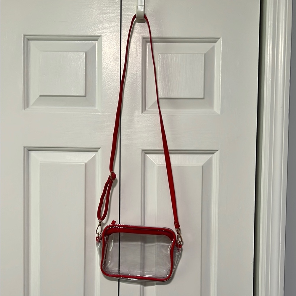 Red and Clear Crossbody Bag